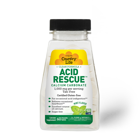 Country Life - Acid Rescue Mint - 60 Chewables
