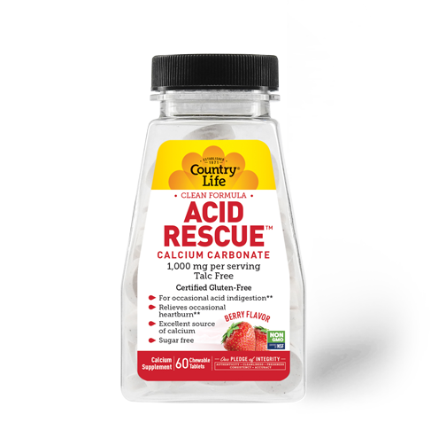 Country Life - Acid Rescue Strawberry - 60 Chewables