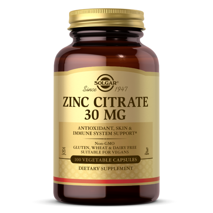 Solgar - Zinc Citrate 30 mg - 100 Tablets