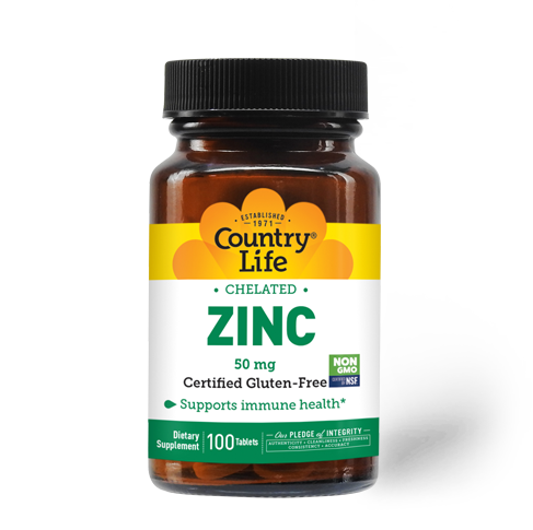 Country Life - Chelated Zinc 50 mg - 100 Tablets