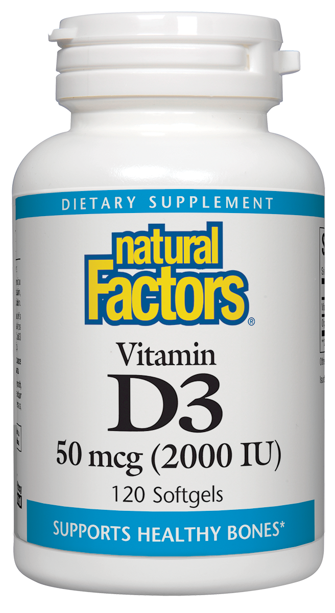 Natural Factors - Vitamin D3 2000 IU - 120 Softgels
