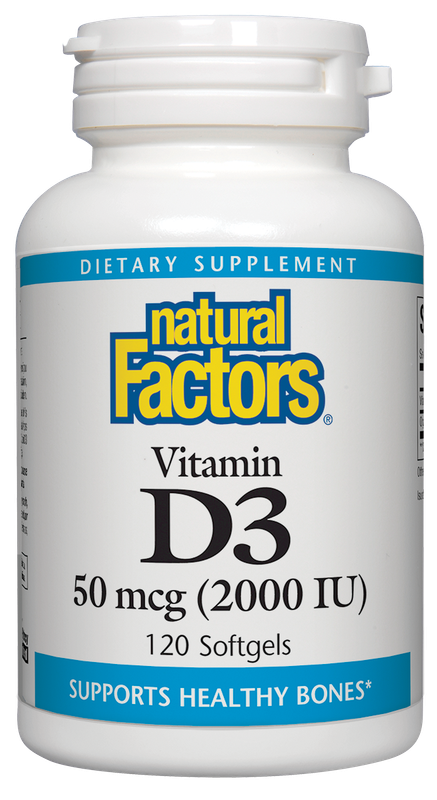 Natural Factors - Vitamin D3 2000 IU - 120 Softgels