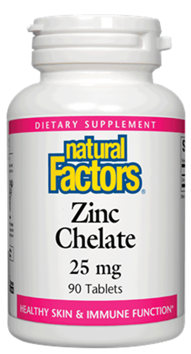 Natural Factors - Zinc Chelate 25 mg - 90 Tablets