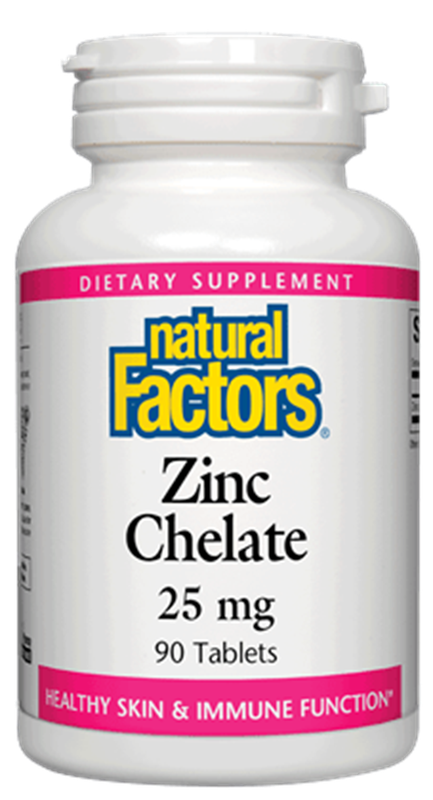 Natural Factors - Zinc Chelate 25 mg - 90 Tablets