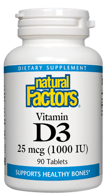Natural Factors - Vitamin D3 1000 IU - 90 Tablets