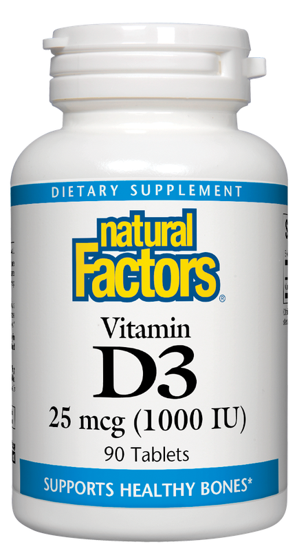 Natural Factors - Vitamin D3 1000 IU - 90 Tablets