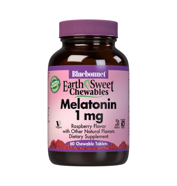Bluebonnet - Melatonin 1 mg Chewable Raspberry - 60 Tablets
