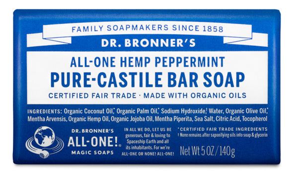 Dr Bronners - Organic Castile Barsoap Peppermint - 5 oz