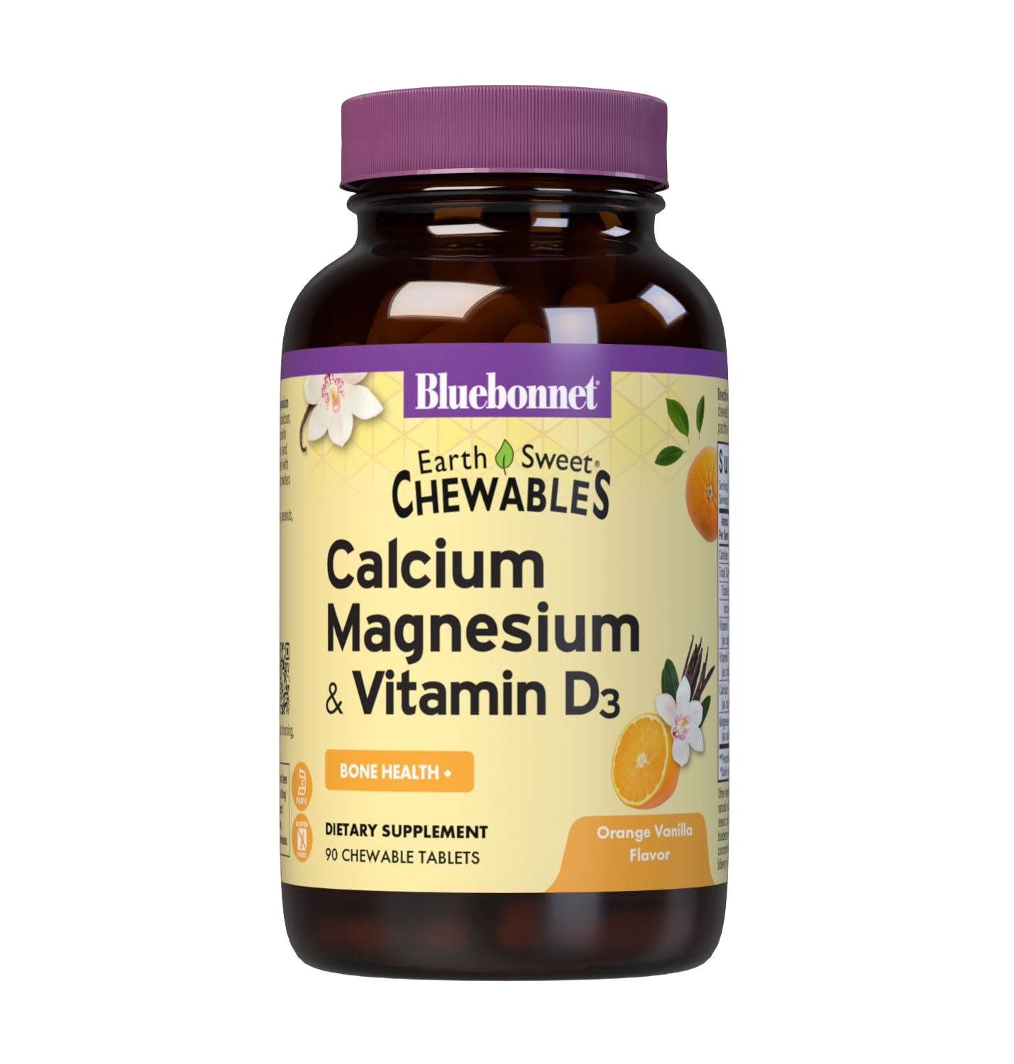 Bluebonnet - Earthsweet Chewables Calcium Magnesium & Vitamin D3 Orange Vanilla - 90 Tablets