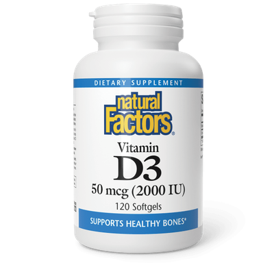 Natural Factors - Vitamin D3 2000IU (50 mcg ) Bonus Pack - 120 Softgels