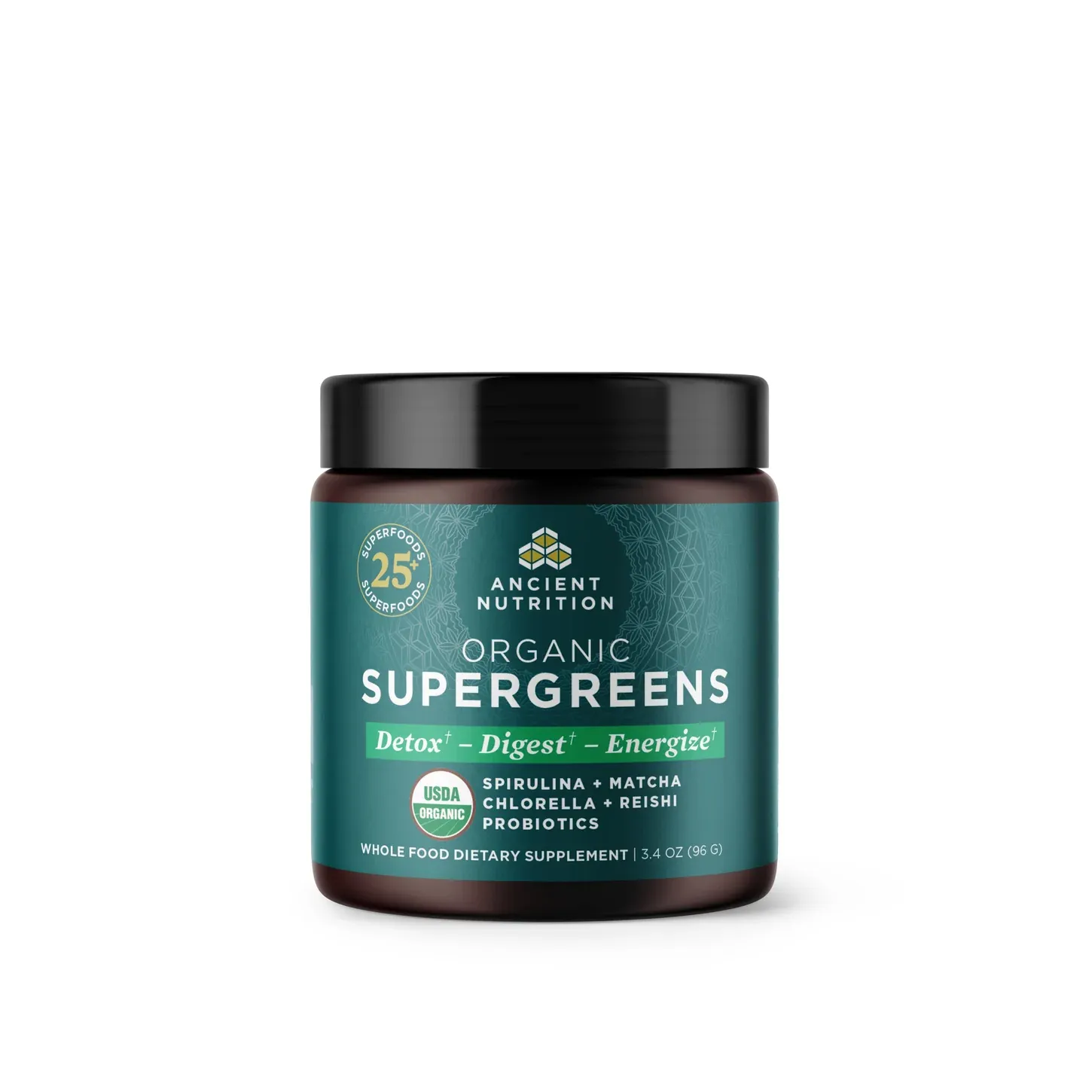 Ancient Nutrition - Organic Supergreens Unflavored - 12 Servings