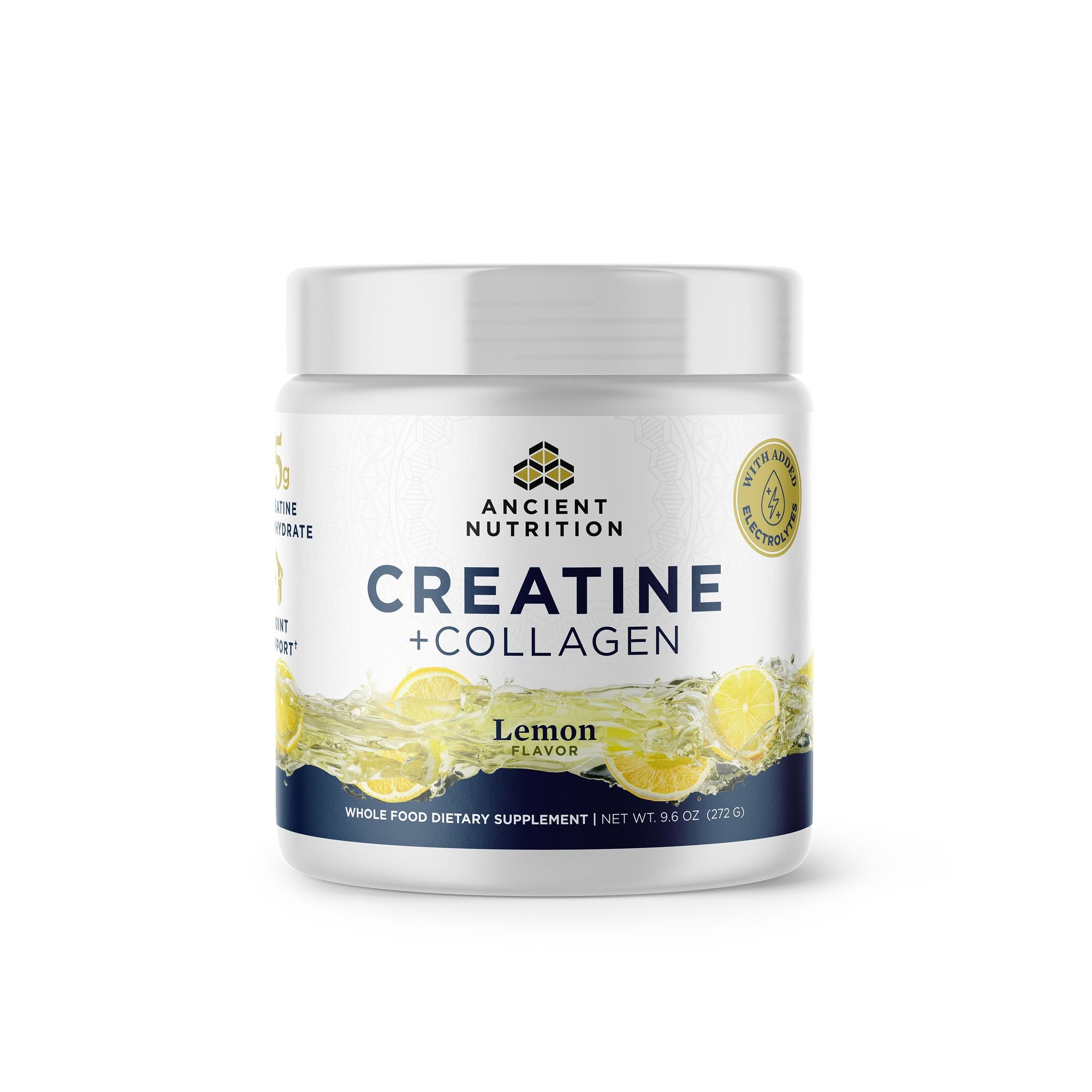 Ancient Nutrition - Creatine + Collagen + Electrolytes Lemon - 9.6 oz