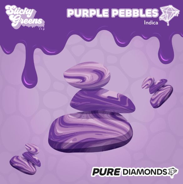 Purple Pebbles Liquid Diamond , Sticky Greens (1.0g) PVC Purple Pebbles Liquid Diamond , Sticky Greens (1.0g) PVC
