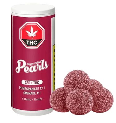Pomegranate 4:1 CBD:THC, Pearls by gron (5/pk) Soft Chews
