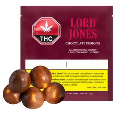 Salted Caramel Crunch 1:1 THC|CBD, Lord Jones (5/pc) Chocolate