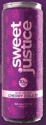 Cherry Cola 10 (355ml) Soda Beverage, Sweet Justice
