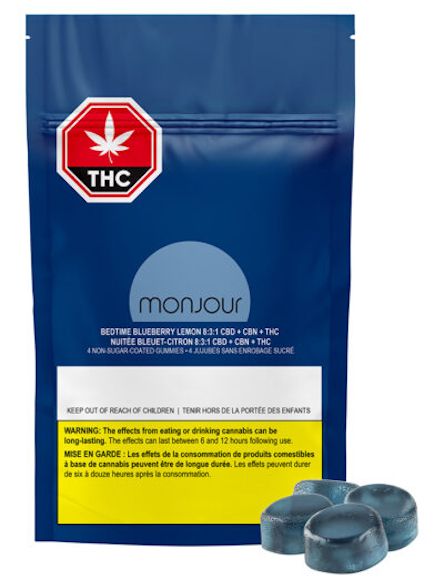 CBN Bedtime Blueberry Lemon, Monjour Bare (4x4.5g) Soft Chews