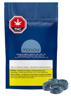 CBN Bedtime Blueberry Lemon, Monjour Bare (4x4.5g) Soft Chews