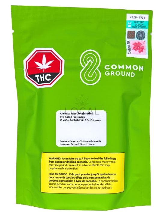 Amherst Sour Diesel (10x0.5g) Pre-Rolls, Common Ground Amherst Sour Diesel (10x0.5g) Pre-Rolls, Common Ground