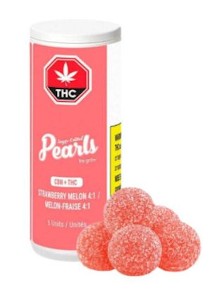 Strawberry Melon CBN4:THC1, Pearls by gron (5/pk) Soft Chews