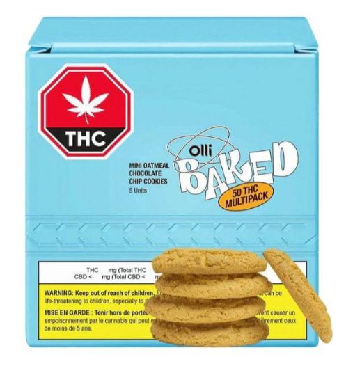 Mini Oatmeal Chocolate Chip Cookies Multipack, Olli (5x50mg)