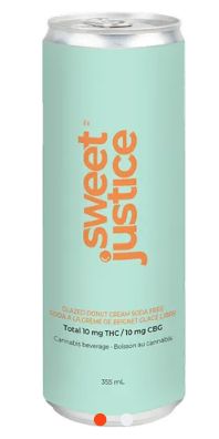 Glazed Donut Cream (10 THC+10 CBG), Sweet Justice (355ml) Soda Beverage