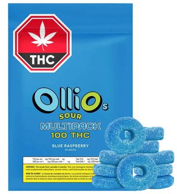 Multi Pack Sour Blue Raspberry, Olli O's (10x10mg) Soft Chews