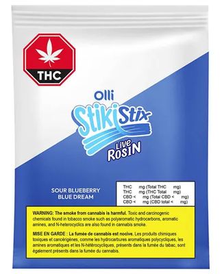 Sour Blueberry Blue Dream Live Rosin (1x10mg) Soft Chew, Olli Stikks