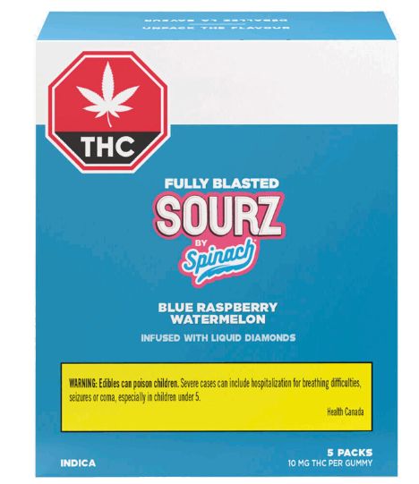 Multi Pack Blue Raspberry Watermelon (10x10mg) Soft Chews, Spinach Sourz