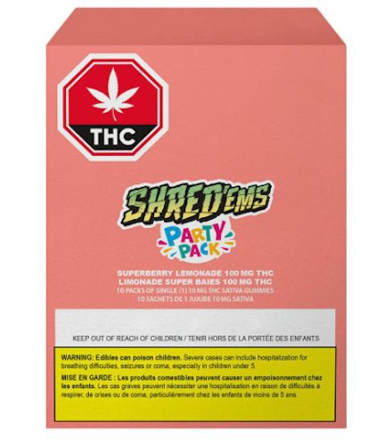 Multi Pack Superberry Lemonade MAX10, Shred'ems (10x10mg) THC Soft Chews Multi Pack Superberry Lemonade MAX10, Shred'ems (10x10mg) THC Soft Chews