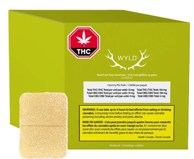Multi Pack of 10 Pear 1:1 THC:CBG, Wyld (10x100mg THC:100mg CBG) Soft Chews Multi Pack of 10 Pear 1:1 THC:CBG, Wyld (10x100mg THC:100mg CBG) Soft Chews