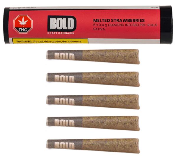 Melted Strawberries Diamond Infused, BOLD, (5x0.4g) Infused Pre-Rolls