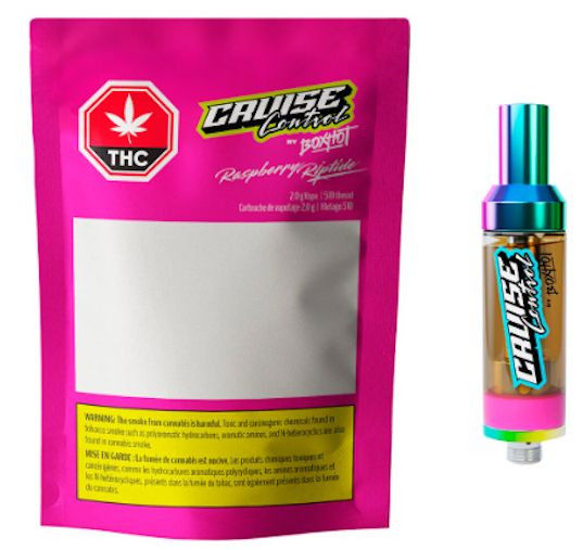 Raspberry Riptide THC + CBD, BOXHOT Cruise Control (2g) PVC