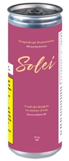 Dragonfruit Watermelon (CBD), Solei (355mL) Sparkling Beverage