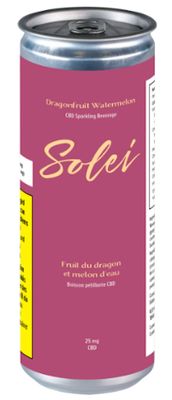 Dragonfruit Watermelon (CBD), Solei (355mL) Sparkling Beverage