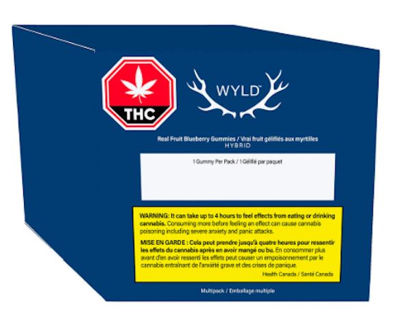 Multipack of 10 Blueberry THC, Wyld Gummies (100mg THC)
