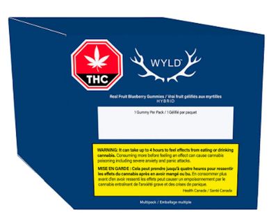 Multipack of 10 Blueberry THC, Wyld Gummies (100mg THC)