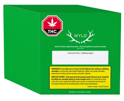 Multipack of 10 Sour Apple THC, Wyld Gummies (100mg THC)