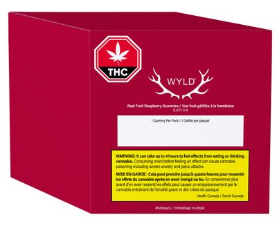 Multipack of 10 Raspberry THC, Wyld (100mg THC) Soft Chews