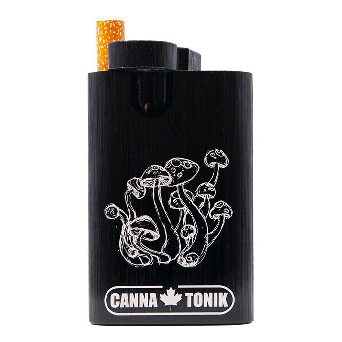Aluminum 3" Dug Out - Black w/Mushroom Pattern - Cannatonik