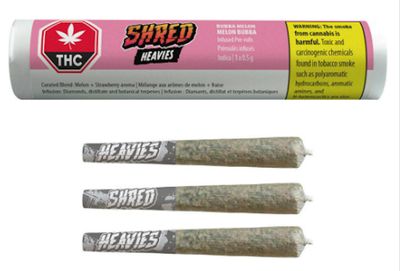Bubba Melon Heavies, SHRED X (3x0.5g) Infused Pre-Rolls