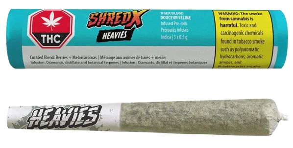 Tiger Blood Heavies, SHRED X (3x0.5g) Infused Pre-Rolls