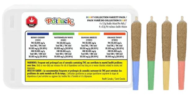 Burst Collection, Potluck (4x0.5g) Infused Pre-Rolls