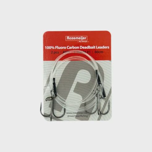 Rozemeijer 100% Fluoro Carbon Deadbait Leaders 1x #1 treble 60cm 80lb