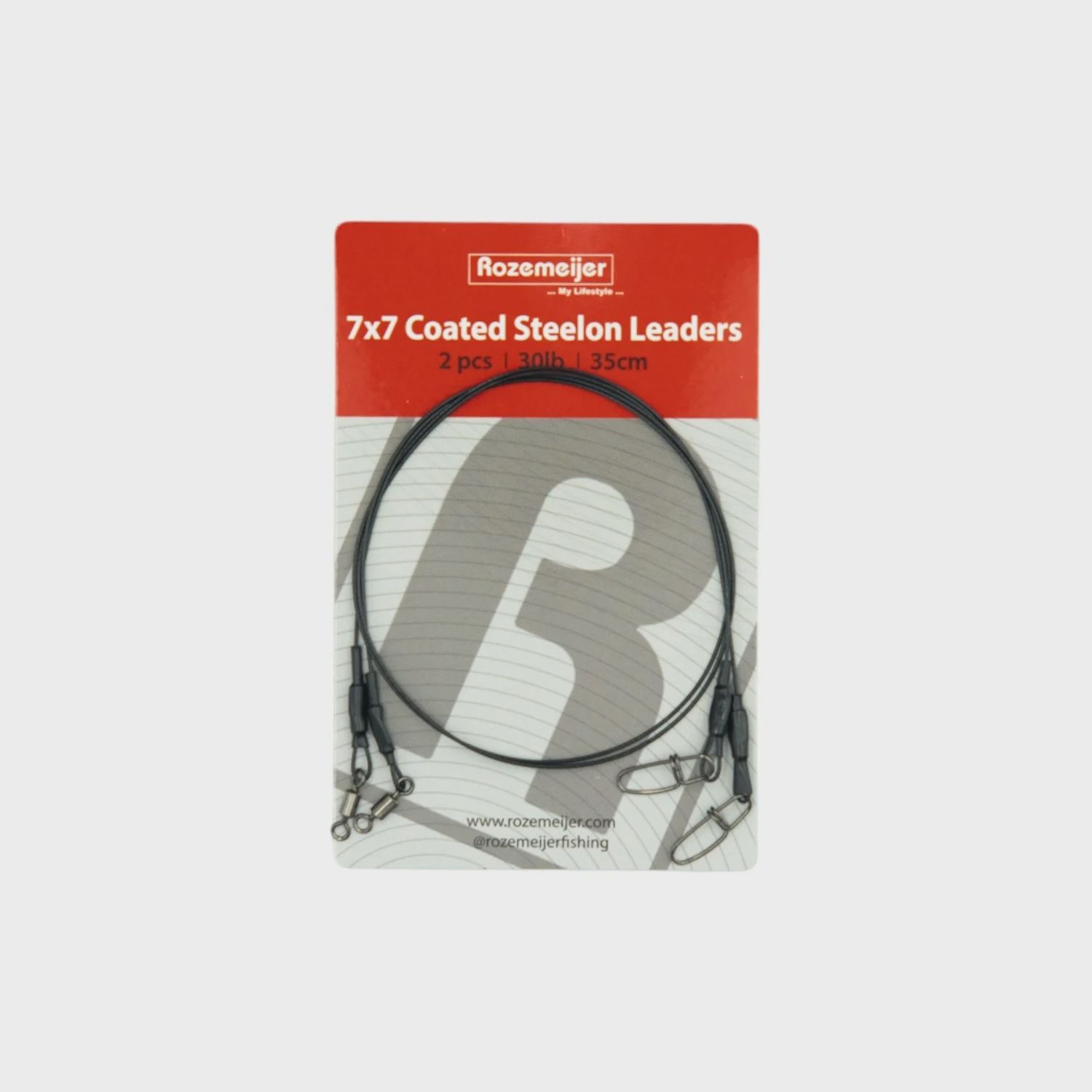 Rozemeijer 7x7 Coated Steelon Leaders 35 cm 30lb 2pcs