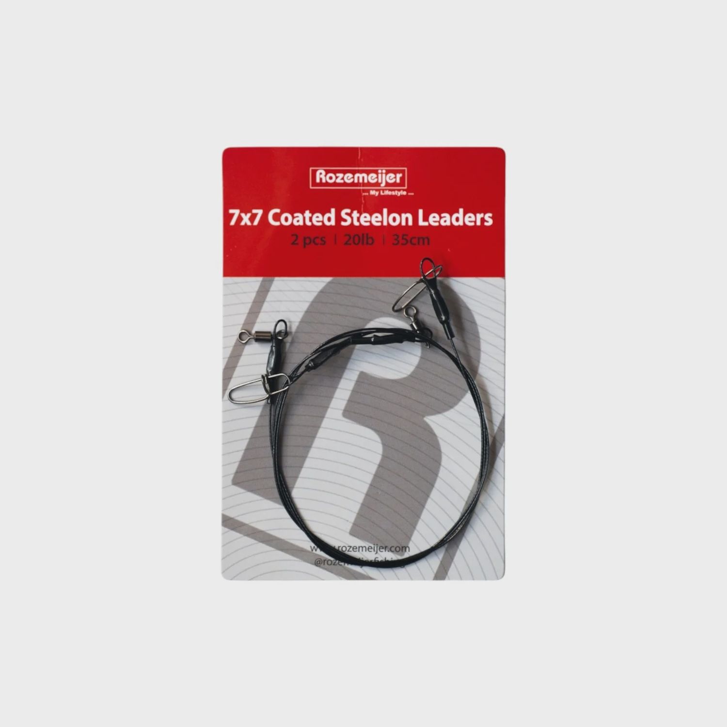 Rozemeijer 7x7 Coated Steelon Leaders 35cm 20lb 2pcs