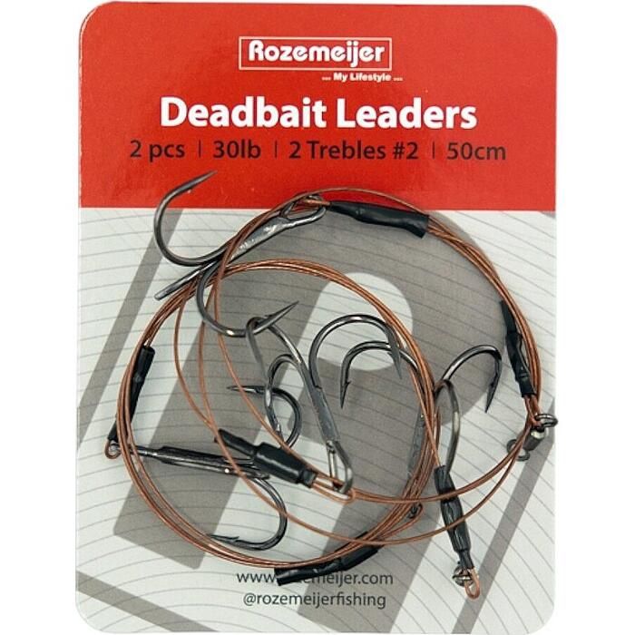 Rozemeijer Deadbait Leaders 1x #1 treble 60cm 30lb 2 pcs