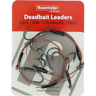Rozemeijer Deadbait Leaders 1x #1 treble 60cm 30lb 2 pcs