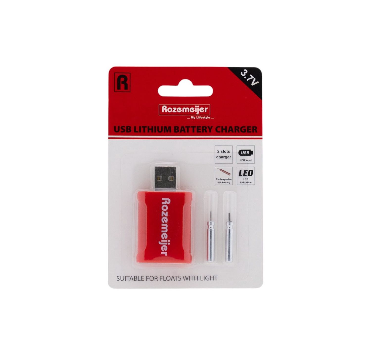 Rozemeijer USB Lithium Battery Charger incl. 2pcs rechargeable bat