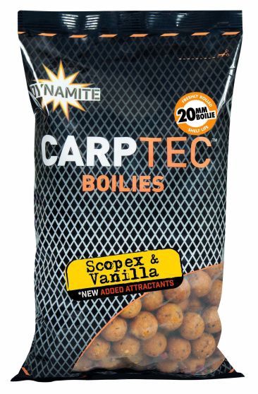 Dynamite Carptec Scopex &amp; Vanilla Boilie 900 g 20 mm